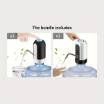 Veeautomaat 1tk Veepudeli Pump, Elektriline Veepudeli Pump, USB Laetav Automaatne Joogivee Pump Universaalsele 11.36-18.93 L Pudeli, Kaasaskantav Matkamine Veejaotur., Juoda*2 + balta*2
