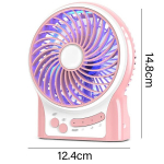 Ventilaatorid, mini kaasaskantav lauaventilaator, laetav ja USB-toitega, ideaalne telkimiseks ja lauaarvuti kasutamiseks, roosa