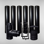 Suitsutoru komplekt Vulcano Plus Black DN120/220 mm, pikkus 6m