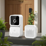 Nutikas video uksekell, 80&deg; vaatenurk, kaug-kahesuunaline sisetelefon, HD infrapuna &ouml;&ouml;n&auml;gemine WiFi turvauksekell Nordica Hub