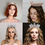 Naljakad kingitused, Queen Crown peapael &ndash; kristallist tiaara s&uuml;nnip&auml;evaks, pulmadeks ja Halloweeni t&auml;histamiseks, kuld