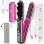 Juhtmeta 2 funktsiooniga juuksesirgendaja ja sirgendaja kamm juustele ja habemele LIVMAN LH-2201