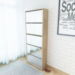 jalatsikapp，kingakapp 5 korrust, peegliga, tamm 63 x 17 x 169,5 cm CFE311224