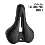 (801152Must)WEST BIKING Jalgratta sadul MTB Mountain Road Bike Seade PU-nahast t&auml;idisega rattapadi Mugav p&otilde;rutuskindel jalgratta sadul, (-0801152Juoda)