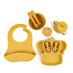 Silikoonist lauan&otilde;ude komplekt lastele, kollane, 10 tk