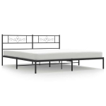 kaheinimese voodi，t&auml;iskasvanu voodi，metallist voodiraam peatsiga, must, 183x213 cm CFE4859654