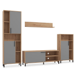 Elutoa komplekt, 4-osaline kappide komplekt, tamm ja hall