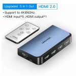 Leviala HDMI turustaja 5 kuni 1 4K/60Hz HDMI 5x1 3x1 adapter - 4K60Hz levitaja