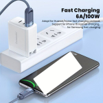 Toocki 100W/6A vedruga USB C-kaabel &ndash; kiirlaadimis- ja andmeedastuskaabel iPhone'i, Samsungi, Huawei, Xiaomi, Realme Rivexi jaoks.