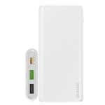 Dudao power bank 10000mAh 18W Quick Charge Power Delivery 2x USB / 1x USB Type C white (K12PQ_W)