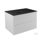 Seinale kinnitatav vannitoakapp kraanikausiga Besco Akya Linea, 76 cm, valge/hall