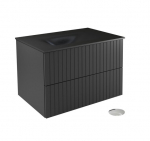 Seinale kinnitatav vannitoakapp kraanikausiga Besco Akya Linea, 76 cm, hall