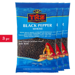 Must pipar tervena, Black Pepper whole, TRS, 3x100g