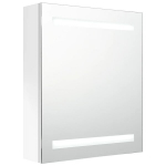 LED valgustusega peegel vannitoakapp, 50x14x60 cm, valge