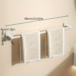 1tk Valge L&ouml;&ouml;gita Seinale Paigaldatav 40-60cm R&auml;tikuliist.,  Balta 60cm