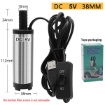 Elektrilise auto&otilde;li pump 38mm alalisvoolu 5V 12V 24 V pumba diiselveek&uuml;tuse toitepump 0,72m&sup3;/h alumiiniumsulami korpuse jaoks