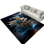 Piraadilaeva Kolju Kristall Sametvaip &ndash; Mere Lainete Mustritega., 80 cm x 120 cm / 31,5 colio x 47,24 colio