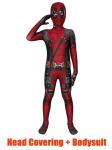 Deadpool Cosplay &uuml;likond - superkangelase bodysuit maski ja aksessuaaridega lastele ja t&auml;iskasvanutele - 5Vnt -317, 100 (sobiv 90-105cm)