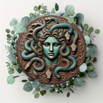 Medusa puidust seinakunst
