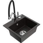 &Uuml;hekordne graniidist valamu Mexen Milo k&ouml;&ouml;gisegistiga Duo, must/kuldne metallic - 6505-75-671701-70-B