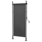Outsunny vertikaalne p&auml;ikesekaitse r&otilde;du ruloo 120x220-310cm, ilmastikukindel privaatsusekraan kurviga, pol&uuml;ester, tumehall, Tamsiai pilka