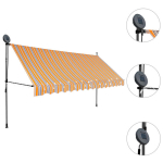 Markiis，k&auml;sitsi sisset&otilde;mmatav varikatus, LED, 400 cm, kollane ja sinine CFE660706