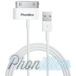 Valge USB-kaabel, &uuml;hilduv iPad 2/3/4 - Phonillico&reg;