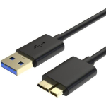 USB 3.0 A Mees-Mikro B Kaabel WD My Passport-Elements-My Book-Toshiba-Seagate-Hitachi jaoks - 1m Phonillico&reg;