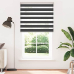 Triibuline ruloo，privaatsuse kardina must 110x200 cm kanga laius 105,9 cm pol&uuml;ester CFE52595