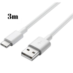 USB-C kaabel Honor 10X Lite - Honor 9X - Honor 8A - Valge USB-C laadimiskaabel 3 meetrit Phonillico&reg;