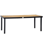 Outsunny aiamaja laud 8 inimesele s&ouml;&ouml;gilaud alumiiniumist laud aiam&ouml;&ouml;bel salongim&ouml;&ouml;bel kergesti hooldatav plastikust naturaalne+must 190 x 90 x 74 cm