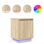&ouml;&ouml;kapp，&ouml;&ouml;laud，voodikapp LED-tuledega, Sonoma tamm, 38x34x50 cm CFE425265