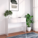 vidaXL konsoollaud, valge, 100 x 35 x 76,5 cm, puitlaastplaat, Balta