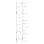 vidaXL seinale kinnitatav veiniriiul 36 pudelile, valge raud