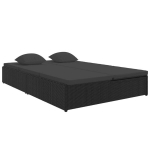 vidaXL lamamistool patjadega, pol&uuml;rotang, must