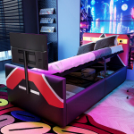 Lastevoodi, 90x200 cm, LED valgustus, TV hoidik, 1 tk