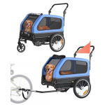 Jalgratta koerahaagis VEVOR, 2-in-1 l&uuml;katav k&auml;ru, kuni 40 kg, sinine