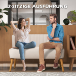 Diivan 2-kohaline 117x56,5x77 cm kreemvalge puit