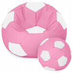 Kott-tool puffiga Ball XXXL (80 cm), roosa/valge