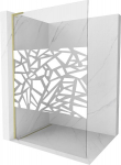 Mexen Kioto L du&scaron;isein Walk-in 70 x 200 cm, valge muster, kuldne harjatud - 800-070-103-55-85, 70 x 200 cm