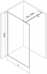 Mexen Kioto-F du&scaron;inurk Walk-in raamikomplektiga 130 x 202 cm, grafiit 8 mm, must - 800-130-104-70-40
