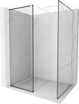 Mexen Kioto du&scaron;isein Walk-in 120 x 90 cm, must raam, valge - 800-120-202-20-70-090