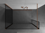 Mexen Kioto du&scaron;isein Walk-in 100 x 90 x 40 cm, must raam, harjatud vask - 800-100-090-221-65-70-040