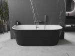Mexen Oval vann vabaaja vastu 150 x 75 cm, valge/must, &uuml;lejooksuga gun metal - 52671507575-95, 150 x 75 cm