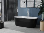 Mexen Luna vaba seisev vann 160 x 75 cm, valge/must, valge &uuml;levool - 52031607575-20, 160 x 75 cm
