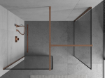 Mexen Kioto du&scaron;isein Walk-in 160 x 80 cm, must raam, harjatud vask - 800-160-202-65-70-080