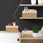Punutud korvid, hoiukorvid, dekoratiivsed, beežid, 3 suurust komplektis &mdash; riiulikastid, hoiukorvid, boho stiilis korraldajad, skandinaavia dekoratiivkarbid, v&auml;ikeasjade korvid, m&auml;nguasjakastid, looduslikud punutud &uuml;mbrispotid