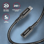 USB-C kuni USB-C kaabel - AXAGON - BUCM32-CF15AB - 20 Gbps - USB 3.2 Gen 2 - Must