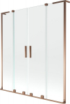 Mexen Velar L Duo vanni vahesein 2-lehega l&uuml;kand 150 x 150 cm, l&auml;bipaistev, roosa kuld - 896-150-003-02-60
