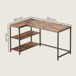 Nurgalaud 120x80x76 cm Pruun puit ja teras